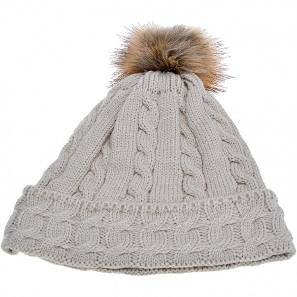 New Lady Women's Fashion Elegant Warm Casual Knit Faux Fur Cap Hat