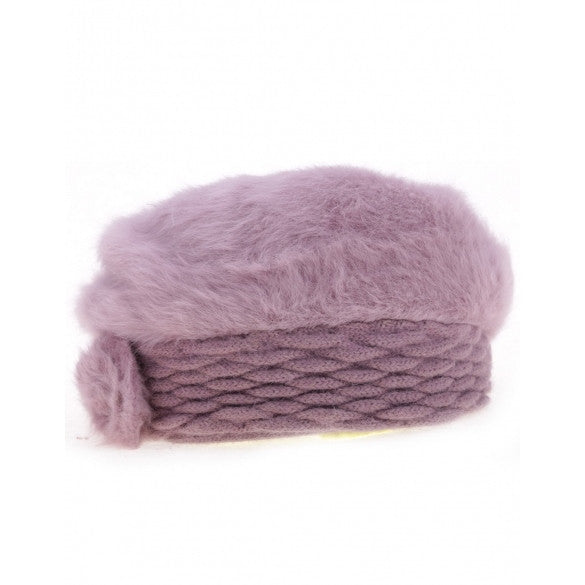 New Fashion Colors Women's Winter Warm Knitted Faux Fur Hats Beanie Cap 5 Colors