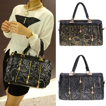 New Fashion Elegant Women's Lace Style Synthetic Leather Handbag Shoulder Bag Cross Bag