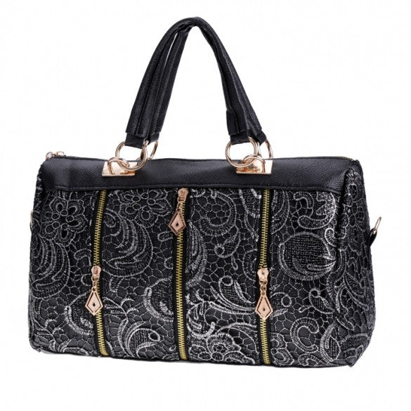 New Fashion Elegant Women's Lace Style Synthetic Leather Handbag Shoul