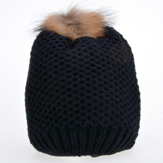 New Fashion Women's Stylish Knit Faux Fur Warm Cap Hat