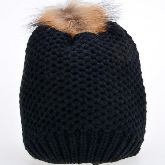 New Fashion Women's Stylish Knit Faux Fur Warm Cap Hat