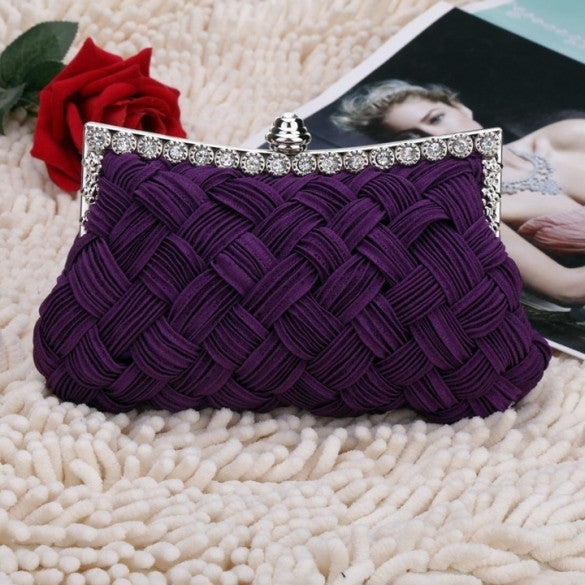 New Fashion Women's Evening Bag Shining Rhinestone Handbag Shoulder Bag Clutch Bag with Chain