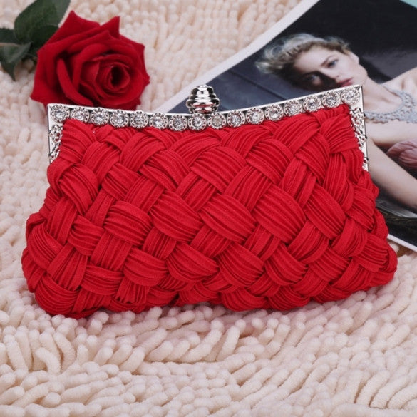 New Fashion Women's Evening Bag Shining Rhinestone Handbag Shoulder Bag Clutch Bag with Chain