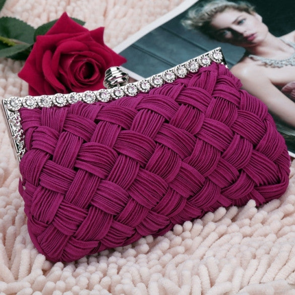 New Fashion Women's Evening Bag Shining Rhinestone Handbag Shoulder Bag Clutch Bag with Chain