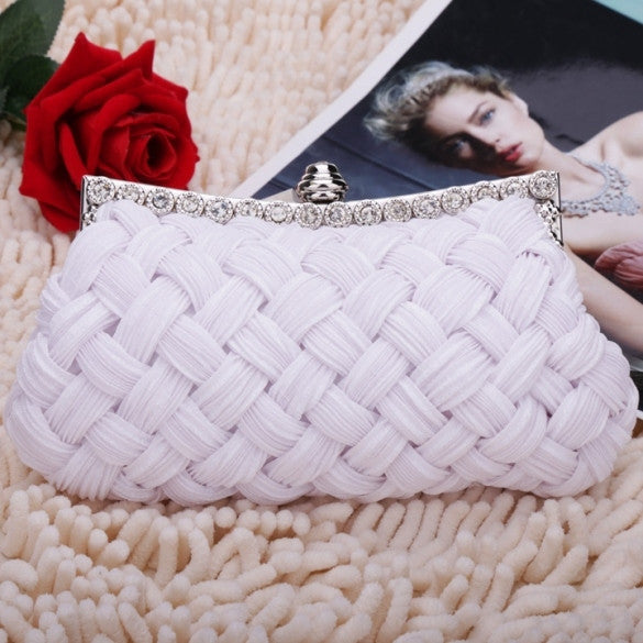 New Fashion Women's Evening Bag Shining Rhinestone Handbag Shoulder Bag Clutch Bag with Chain