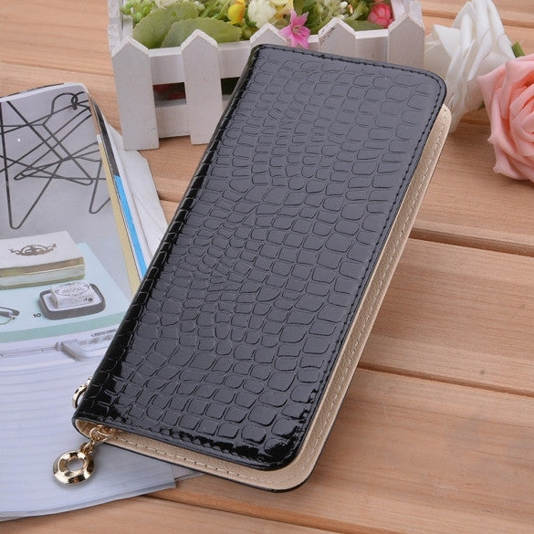 New Stylish Luxury Women's Wallet High Quality Synthetic Leather Purse Casual Long Clutch Bag With Wristlet