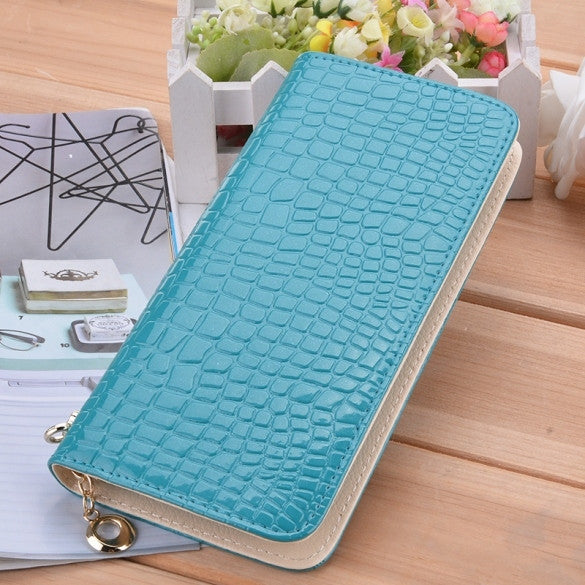 New Stylish Luxury Women's Wallet High Quality Synthetic Leather Purse Casual Long Clutch Bag With Wristlet