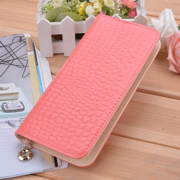 New Stylish Luxury Women's Wallet High Quality Synthetic Leather Purse Casual Long Clutch Bag With Wristlet