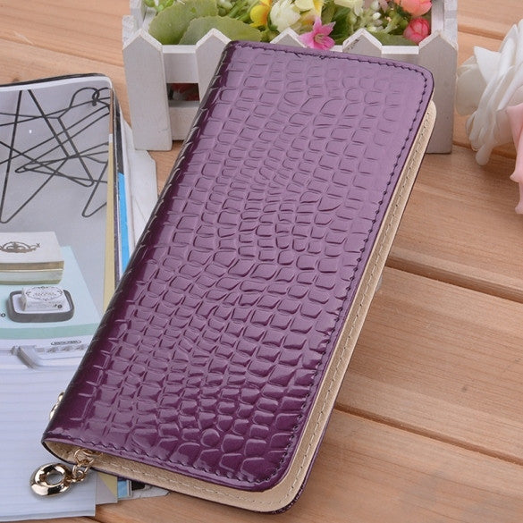 New Stylish Luxury Women's Wallet High Quality Synthetic Leather Purse Casual Long Clutch Bag With Wristlet