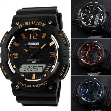 Hot Fashion Men Digital Date Alarm Waterproof Rubber Sports Watch Wristwatch