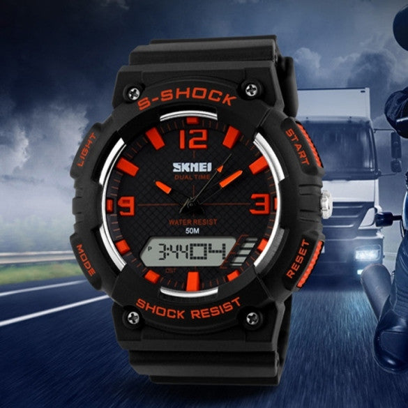 Hot Fashion Men Digital Date Alarm Waterproof Rubber Sports Watch Wristwatch