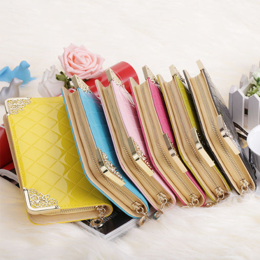 New Fashion Luxury Women's Wallet High Quality Synthetic Leather Purse Casual Long Clutch Bag With Wristlet