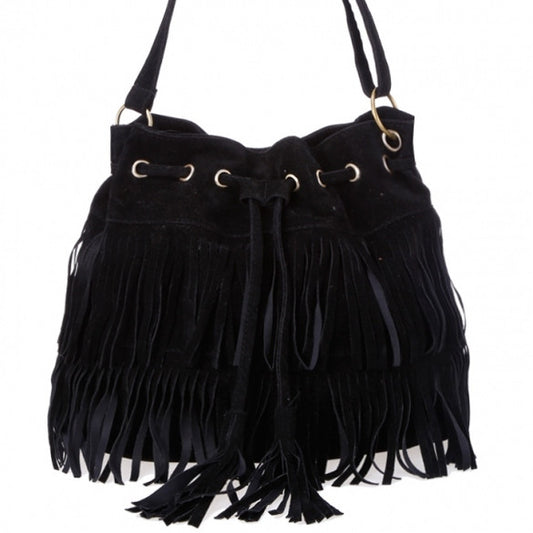 New Fashion Women's Faux Suede Fringe Tassels Cross-body Bag Shoulder Bag Handbags