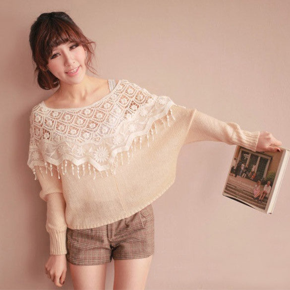 Mesh Hollow Crochet Lace Knit Shawl Cape Shawl Tank Top Vest - MeetYoursFashion - 3