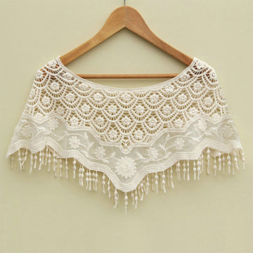 Mesh Hollow Crochet Lace Knit Shawl Cape Shawl Tank Top Vest - MeetYoursFashion - 1