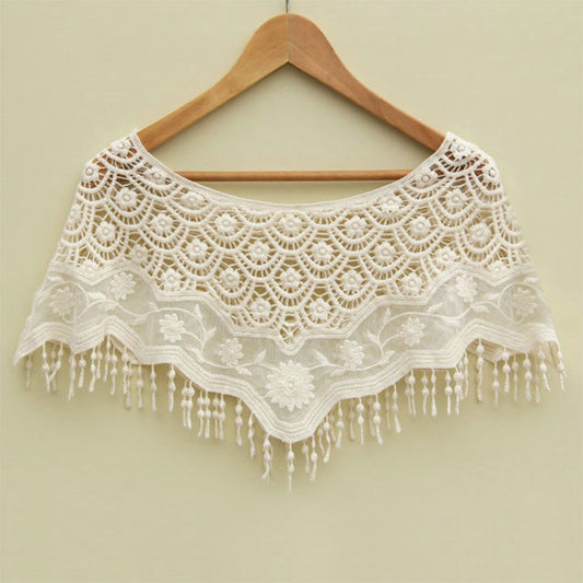 Mesh Hollow Crochet Lace Knit Shawl Cape Shawl Tank Top Vest