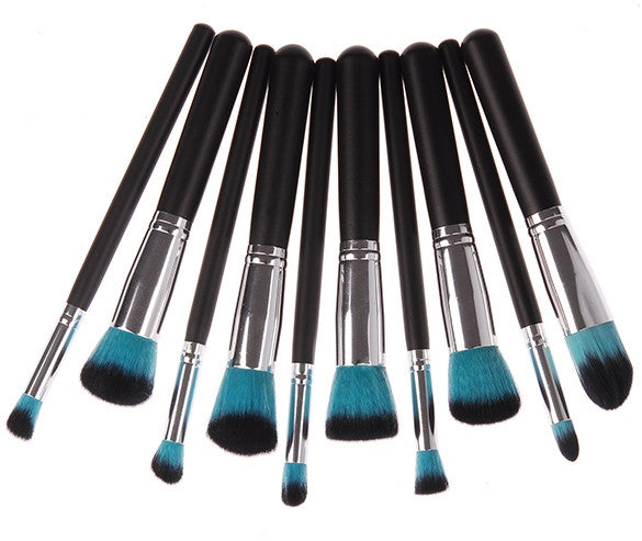 Hot 10pcs Makeup Brushes Tools Foundation Blending Blush Brush Essential Kit Cosmetic Brushes Set