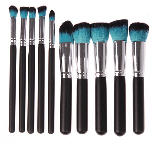 Hot 10pcs Makeup Brushes Tools Foundation Blending Blush Brush Essential Kit Cosmetic Brushes Set