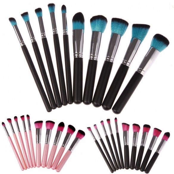 Hot 10pcs Makeup Brushes Tools Foundation Blending Blush Brush Essential Kit Cosmetic Brushes Set