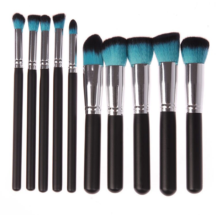 Hot 10pcs Makeup Brushes Tools Foundation Blending Blush Brush Essential Kit Cosmetic Brushes Set