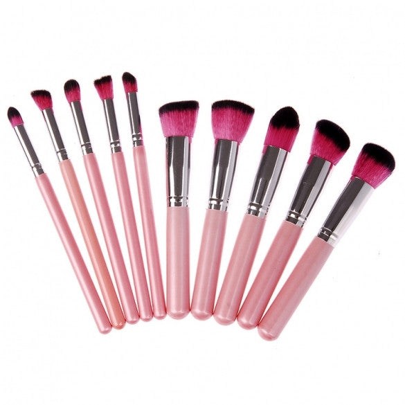 Hot 10pcs Makeup Brushes Tools Foundation Blending Blush Brush Essential Kit Cosmetic Brushes Set