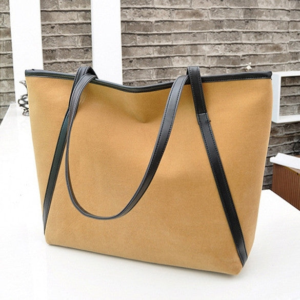 New Fashion Women Nubuck Leather Tote One Shoulder Big Bags Handbags Shoulder Bag