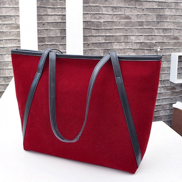 New Fashion Women Nubuck Leather Tote One Shoulder Big Bags Handbags Shoulder Bag