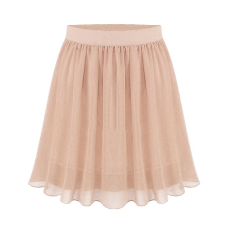 Medium Waist Chiffon Pleated Mini Casual Party Skirt