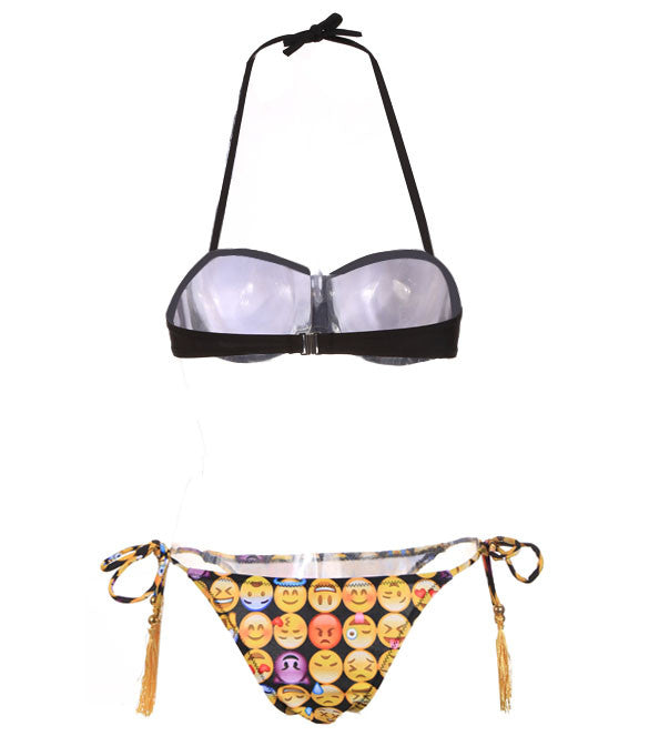 Sexy Emoji Print Bikini Set Swimwear - MeetYoursFashion - 4