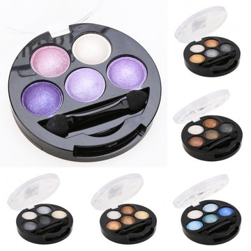 Hot 5 Colors Eye Shadow Creamy Pigment Shimmer Powder Mineral Texture Waterproof Makeup