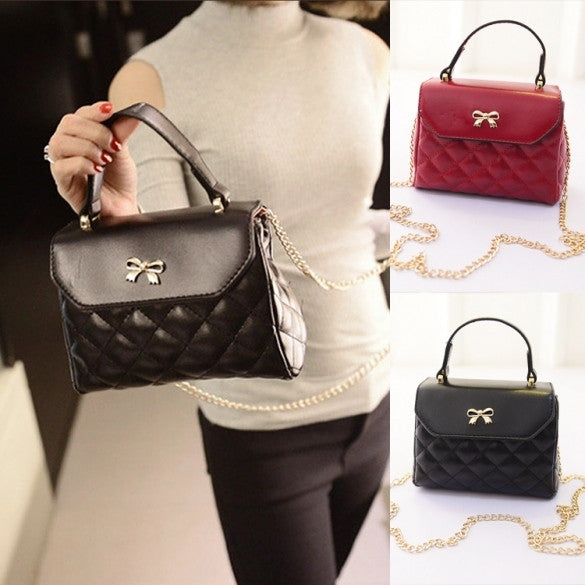 Hot Fashion Women Synthetic Leather Plaid Flap Bag Hasp Closure Shoulder Bag Casual Party Small Handbag