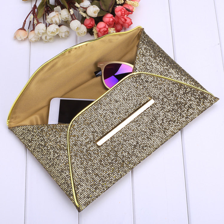 New Fashion Women Sequins Elegant Bag Envelope Bag Clutch Evening Handbag