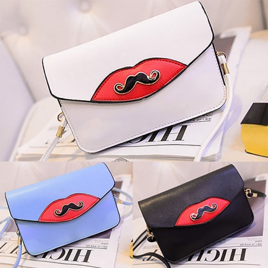 New Fashion Women Synthetic Leather Mustache Decorated Shoulder Bag Clutch Bag