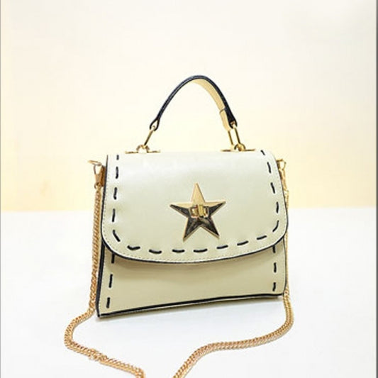 Fashion Korean Style Pure Color String Pentagram Lock Catch Waterproof Cross Bag