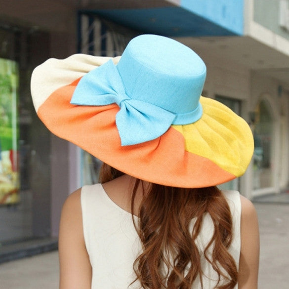 Fashion Women And Girls Summer Bohemian Casual Bowknot Straw Wide Brim Beach Sun Hats