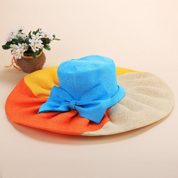 Fashion Women And Girls Summer Bohemian Casual Bowknot Straw Wide Brim Beach Sun Hats