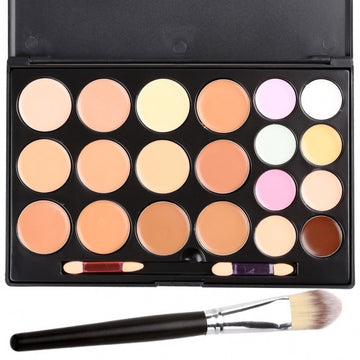 Professional 20 Colors Contour Face Cream Makeup Concealer Palette Powder Brush