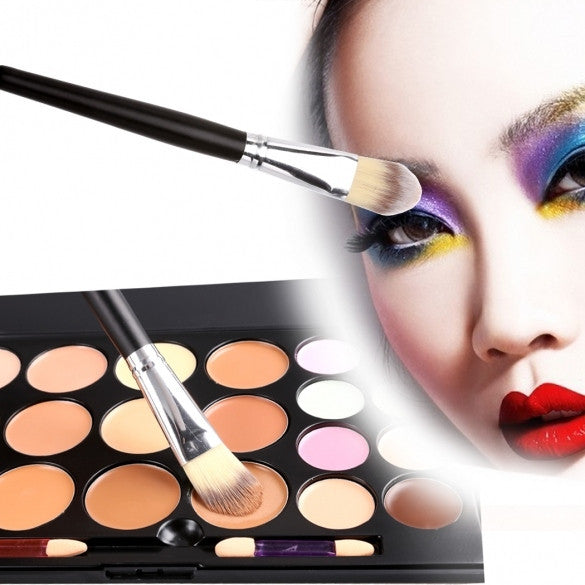 Professional 20 Colors Contour Face Cream Makeup Concealer Palette Powder Brush