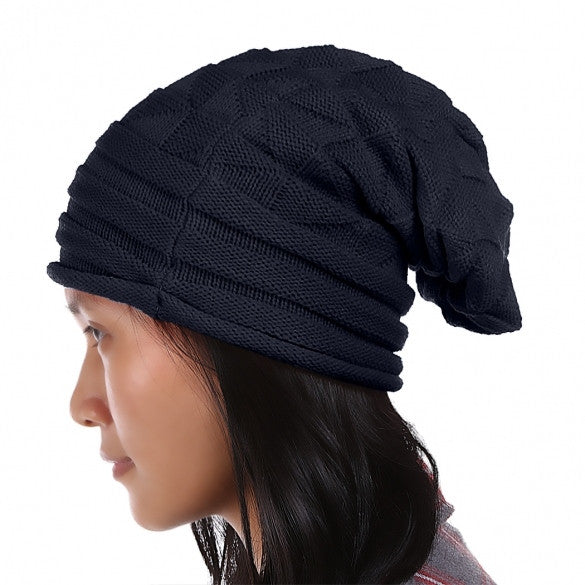 European Style Autumn Winter Fashion Unisex Knit Crochet Solid Warm Baggy Beanie Hat Oversized Slouch Cap