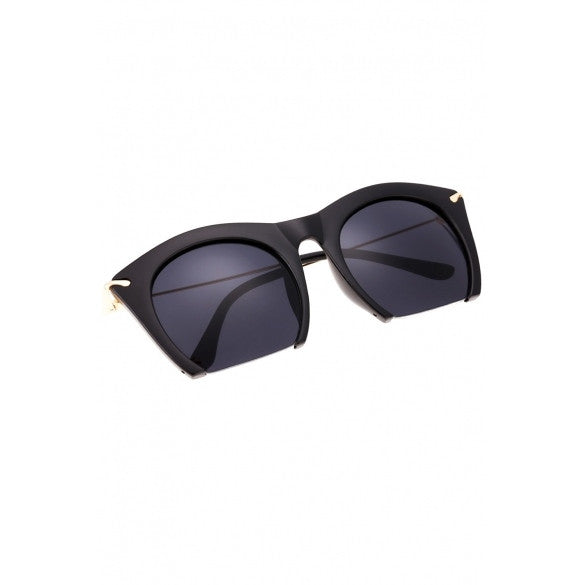  Korean Unisex Retro Large Half-frame Sunglasses