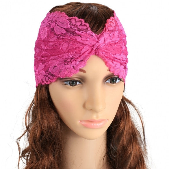 Women Fashion Lace Elastic Twisted Wide Hair Bands Headbands Hair Accessories