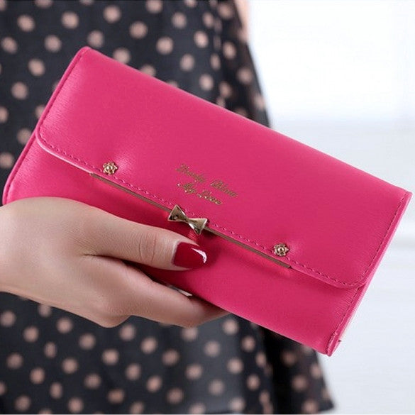 New Fashion Women Elegant PU Leather Weave Design Long Wallet Purse