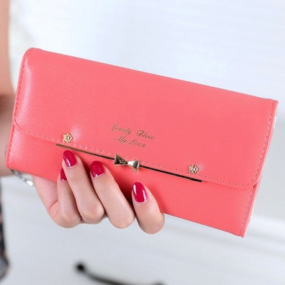 New Fashion Women Elegant PU Leather Weave Design Long Wallet Purse