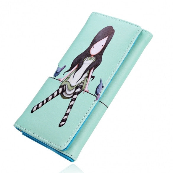 Stylish Ladies Korean Style Synthetic Leather Wallet Card Holder Cute Print Ractangle Purse