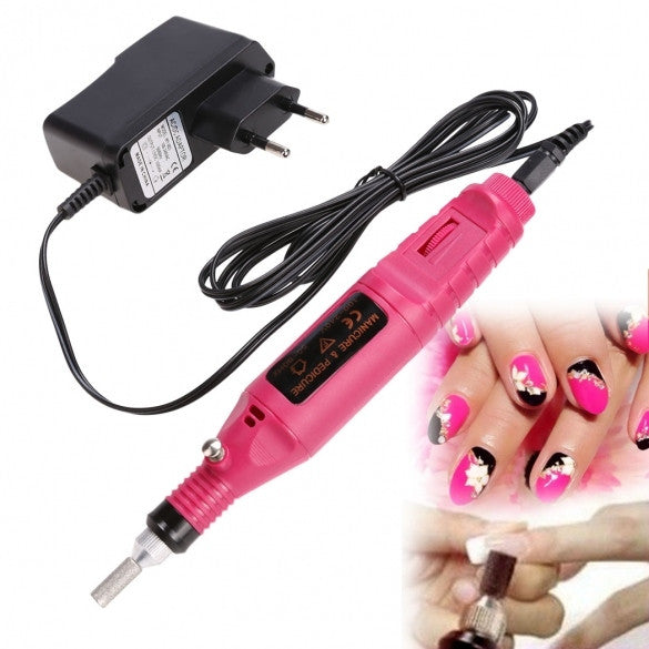 Fast Nail Art Drill Kit Set Electric File Buffer Bits Acrylic Portable Salon Machine US/EU/UK Plug