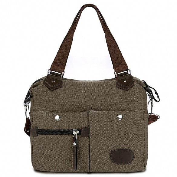 Women Canvas Many Pockets Multi-functional Shoulder Bag Handbag Cross Body Messenger Bag