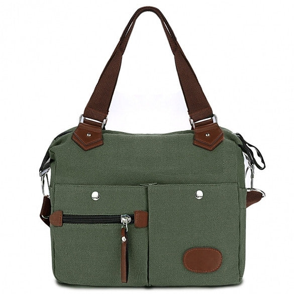 Women Canvas Many Pockets Multi-functional Shoulder Bag Handbag Cross Body Messenger Bag