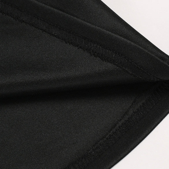 Long Sleeves Zipper High Waist Pleated Little Black Dress