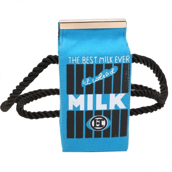 Women Ladies Girls Messenger Bag Cute Stereo Mini Milk Box Design Canvas Shoulders Bag